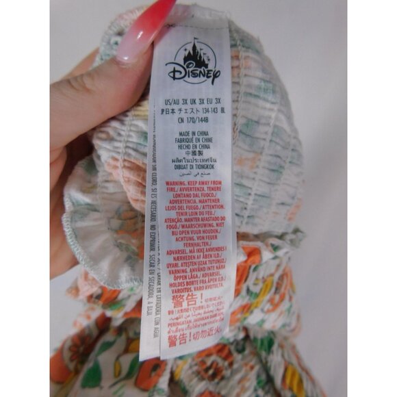 Disney Vault Collection Shirt Womens 3X Orange Smocked Puff Sleeve Square Neck - Picture 10 of 12